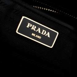 Pre Owned Prada Black Saffiano Lux Leather Large Double Zip Tote