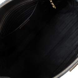Pre Owned Prada Black Saffiano Lux Leather Large Double Zip Tote