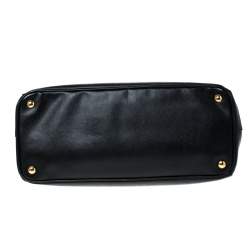 Pre Owned Prada Black Saffiano Lux Leather Large Double Zip Tote