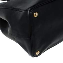 Pre Owned Prada Black Saffiano Lux Leather Large Gardener's Tote