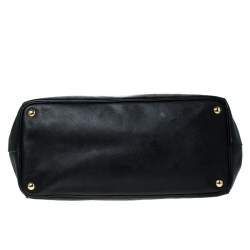 Pre Owned Prada Black Saffiano Lux Leather Large Gardener's Tote