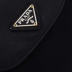 Pre Owned Prada Black Tessuto Nylon and Leather Crossbody Bag