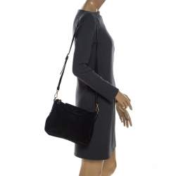 Pre Owned Prada Black Tessuto Nylon and Leather Crossbody Bag