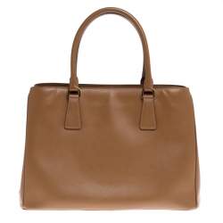 Pre Owned Prada Caramel Saffiano Lux Leather Galleria Tote