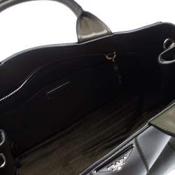 Pre Owned Prada Olive Green Soft Calf  Leather Argilla Tote