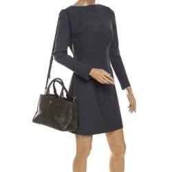 Pre Owned Prada Olive Green Soft Calf  Leather Argilla Tote