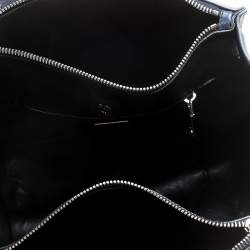 Pre Owned Prada Navy Blue Glace Calf Leather Twin Pocket Double Handle Tote 