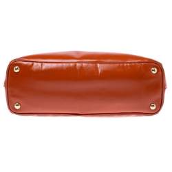 Pre Owned Prada Dark Orange Patent Leather Gardener's Tote
