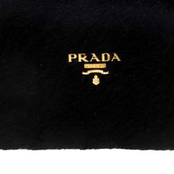 Pre Owned Prada Black Fur Clutch
