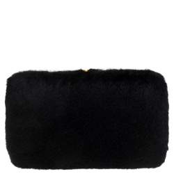 Pre Owned Prada Black Fur Clutch