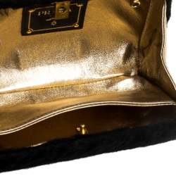 Pre Owned Prada Black Fur Clutch