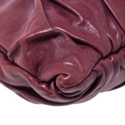 Pre Owned Prada Burgundy Nappa Gaufre Leather Clutch