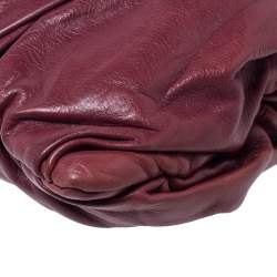 Pre Owned Prada Burgundy Nappa Gaufre Leather Clutch