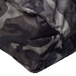 Prada Green Camouflage Nylon Skull Shopper Tote Bag