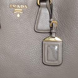 Pre Owned Prada Grey Leather Vitello Daino Tote