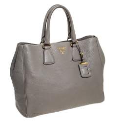 Pre Owned Prada Grey Leather Vitello Daino Tote