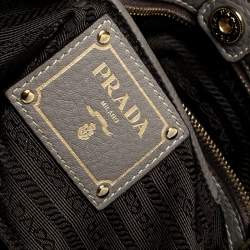 Pre Owned Prada Grey Leather Vitello Daino Tote