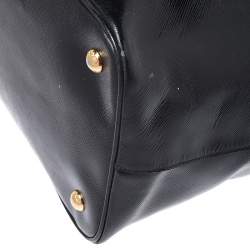 Pre Owned Prada Black Patent Leather Vernic Shopper Tote