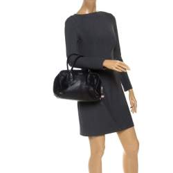 Pre Owned Prada Black Leather Bauletto Bag