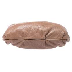 Pre Owned Prada Brown Shimmering Leather Chain Hobo