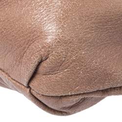 Pre Owned Prada Brown Shimmering Leather Chain Hobo