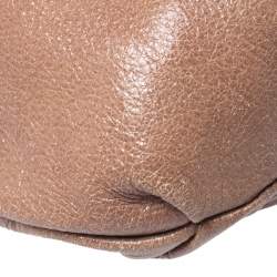 Pre Owned Prada Brown Shimmering Leather Chain Hobo