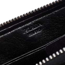 Pre Owned Prada Black Crystal Embellished Leather Zip Around Wallet