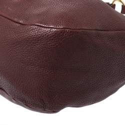Pre Owned Prada Burgundy Leather Vitello Daino Hobo