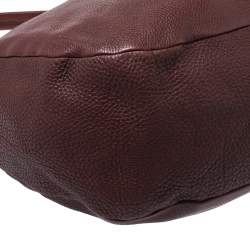 Pre Owned Prada Burgundy Leather Vitello Daino Hobo