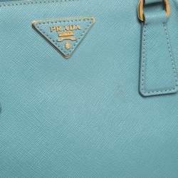 Pre Owned Prada Turquoise Saffiano Lux Leather Tote
