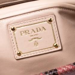 Pre Owned Prada Pink/Black Python Clutch