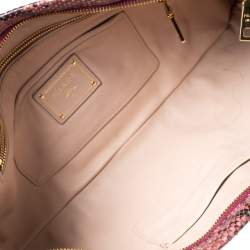 Pre Owned Prada Pink/Black Python Clutch