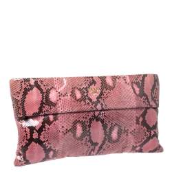 Pre Owned Prada Pink/Black Python Clutch