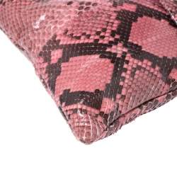 Pre Owned Prada Pink/Black Python Clutch