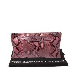 Pre Owned Prada Pink/Black Python Clutch