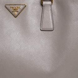 Pre Owned Prada Grey Saffiano Lux Leather Large Gardener's Tote