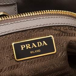 Pre Owned Prada Grey Saffiano Lux Leather Large Gardener's Tote