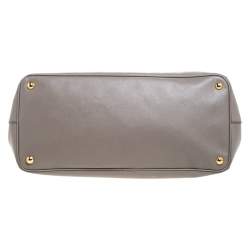 Pre Owned Prada Grey Saffiano Lux Leather Large Gardener's Tote