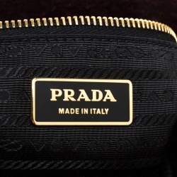 Pre Owned Prada Maroon/Grey Fur Clutch