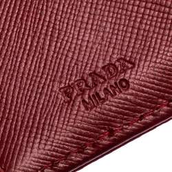 Pre Owned Prada Red Nylon Logo Trifold Wallet