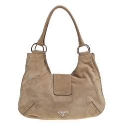 Pre Owned Prada Cammello Suede Camoscio Hobo