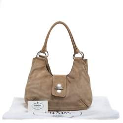 Pre Owned Prada Cammello Suede Camoscio Hobo