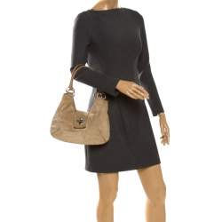 Pre Owned Prada Cammello Suede Camoscio Hobo