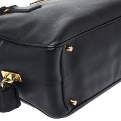 Pre Owned Prada Black Saffiano Lux Leather Satchel