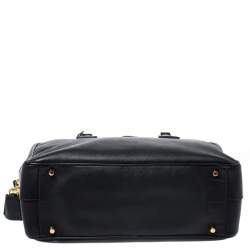 Pre Owned Prada Black Saffiano Lux Leather Satchel