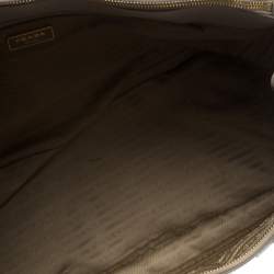 Pre Owned Prada Beige Leather Executive Double Zip Tote