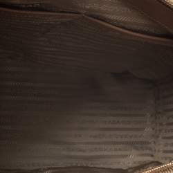 Pre Owned Prada Caramel Saffiano Lux Leather Large Double Zip Tote