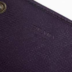 Pre Owned Prada Saffiano Triangle Continental Flap Wallet