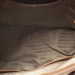 Pre Owned Prada Caramel Saffiano Lux Leather Medium Double Zip Tote