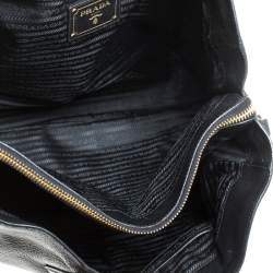 Pre Owned Prada Black Vitello Daino Leather Shopper Tote